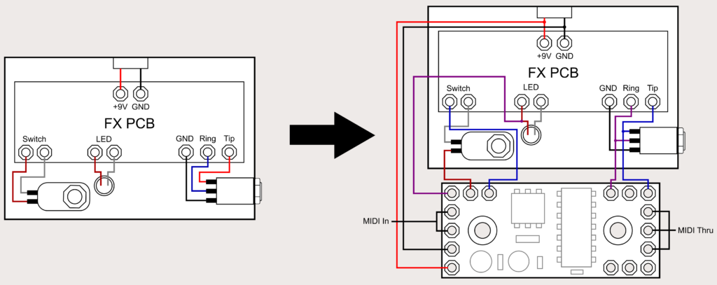 Modded effects device with external switch input with Goblin-SPST 